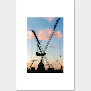 Cranes Over St Paul's Cathedral, London Posters and Art